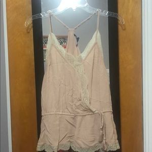 Pink lace tank top